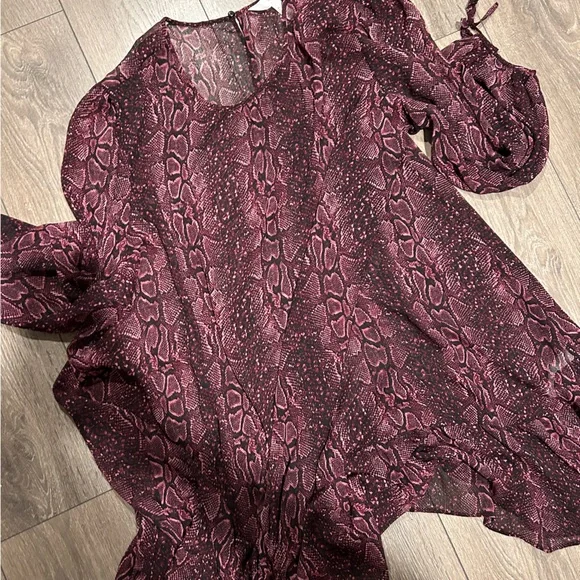 Addition Elle Ruffle Hem Snakeprint Dress - Picture 7 of 7